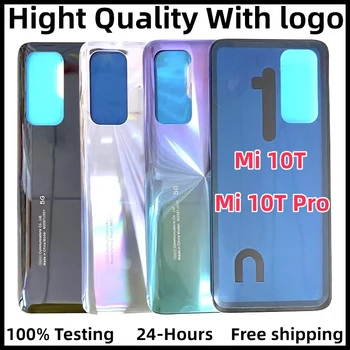 NY For Xiaomi Mi 10T Mi10T Pro 5G M2007J3SY batteridækslet Tilbage Glas bagpanel Låg Shell Boliger Tilfælde + Lim + Logo