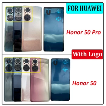 NY ÆRE 50 Tilbage batteridækslet Døren Bag Glas Boliger Tilfælde Udskiftning Med Klæbemiddel Til Huawei Honor 50 Pro Med Kamera Linse