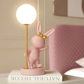 Nordisk Kanin bordlampe Luksus Fødselsdag, Bryllup Gave Nightlights Ins Søde Bunny Soveværelse Dekoration LED Nat Lys Atmosfære