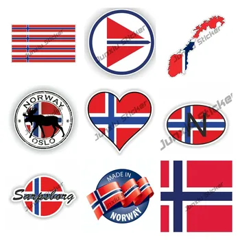 Norge Flag Vinyl Decal norske rigsvåben Mærkat Dekoration til Bil Vindue Kofanger Premium Kvalitet Tilbehør til Bilen KK13cm