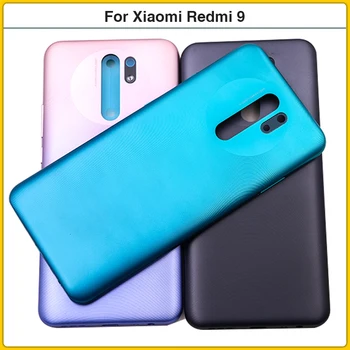 Ny For Xiaomi Redmi 9 Plast Batteri Back Cover Redmi9 Bagpanel Boliger Tilfælde Chassis Med Power Volume Knapper Erstatte