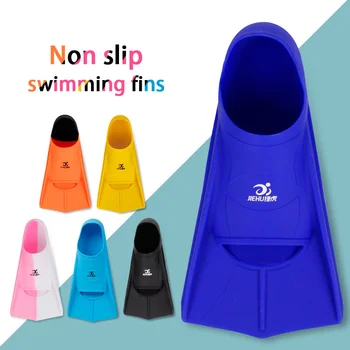Nye Kort Svømning Finner Høj Kvalitet Silikone Dykning Finner Voksne Børn Svømmetræning Finner Begynder Svømme Vand Sko