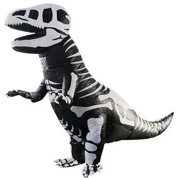 Nye Oppustelige Dinosaurus-Kostume T-Rex Skelet Voksne Børn Dino Passer Carnival Cosplay Fancy Kjole Part Fødselsdag Sprænge Udstyr
