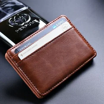 Nye Vintage Læder Kreditkort Holder Til Unisex-Multi-Function-ID Bank Card Wallet Case Mænd Slank Pung
