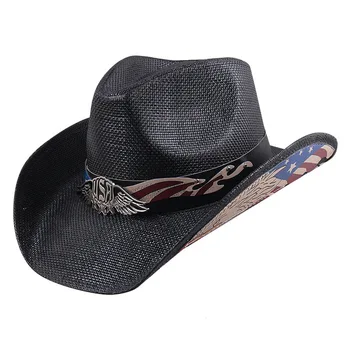 Nye Vintage Vestlige Cowboy Hat til Mænd, Kvinder Panama Halm Sun Hat Elegant Tøser Jazz Cap Sombrero Hombre