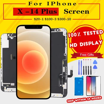 OLED Til iPhone X XR XS MAX LCD-skærm Med 3D-Touch Screen Display forsamling Udskifte Til iPhone 11 12 13 Pro Max 14 Plus OLED-Skærm