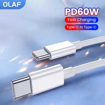 Olaf PD 60W Type C Type C, Kabel-Hurtig Opladning Data Kabel Til Huawei Samsung Xiaomi Macbook, iPad Wire 6A USB-C Til USB-C-Kabel