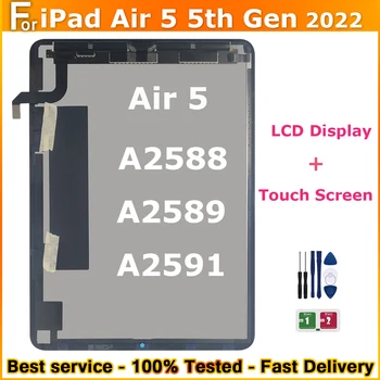 Original Apple iPad Luft 5 5th Gen Luft 5 2022 A2588 A2589 A2591 LCD-Skærm Touch Skærm Udskiftning Til iPad Aircondition, LCD-5