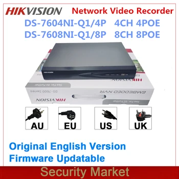 Original Hikvision DS-7604NI-Q1/4P DS-7608NI-Q1/8P 4/8 Ch Network Video Recorder 1U 1 SATA PoE 4K NVR Interface