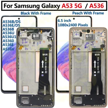 Original Samsung Galaxy A53 5G LCD-A536U A536B A5360 Display Panel Glas Touch Screen, Digitizer Til samsung a536 LCD-Rammen