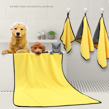 Pet Quick-tørring badehåndklæde Dog Store Super Absorberende Morgenkåbe Kat rengøringsmateriel Hvalp Grooming Værktøjer Hund Tilbehør, Ting