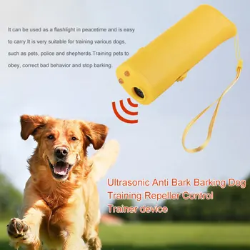Pet Uddannelse Enhed Med LED-Lys 3-I-1-Anti Barking Stop-Barking Ultralyd Dog Repeller Håndholdte Anti Barking Enhed