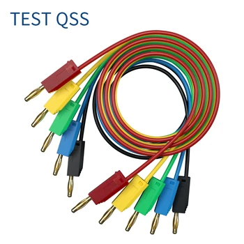 QSS 5PCS 2MM Stabelbare Guld Belagt bananstik Test Lead Jumper Ledning af Elektriske Test af Kabel-Linje 5 Farver Q. 70001