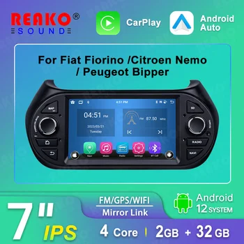REAKO Bil Radio Android-12-Stereo Til Fiat Fiorino /Citroen Nemo ny Afspiller til Multimedie-Navigation gps Trådløse CarPlay Android Auto