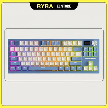 RYRA Gaming 84-Tasten RGB Trådløse Mekanisk Tastatur Med Tv med Hot Swap-3-Tilstand 2.4 G/BT5.0 Gamer-Tastatur Til Bærbar Gamer Pc