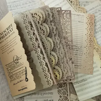 Retro Kreative Materiale Papir Blonder Hule Grænsen Brev Materiale Bevægelse Album Dekorere Hånd Konto DIY Materialer Journaling