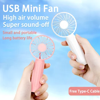 SAMIYOE USB Mini Håndholdt Ventilator Udendørs Mini Kreative kontorborde Mute Opladning af Bærbare Håndholdte Fan Genopladelige USB Mini Fan