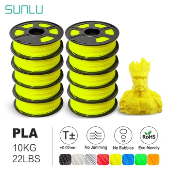 SUNLU PLA Filament 10kg 1.75 mm 3D-Printer Filamento PLA 3D-Print Materialer 10rolls/set Vakuum Emballage Hurtigt Skib