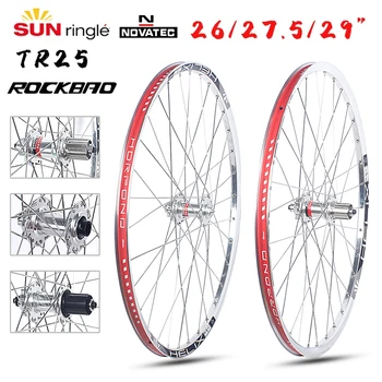 SUNRingle TR25 /Rockbao MTB Cykel Hjulsæt 26/27.5/29inch Novatec D041/D042 7-12 ÅR HG/MS/XD Kassette Vakuum Sølvfarvede Cykel Hjul