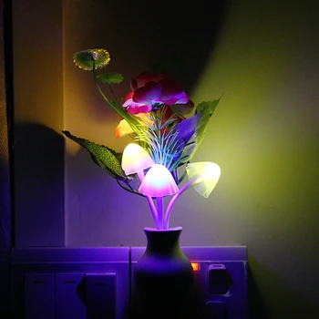 Sensor Night Light Plum Blossom Blomst LED-Lampe OS Stik 220V Romantiske Hjem Indretning
