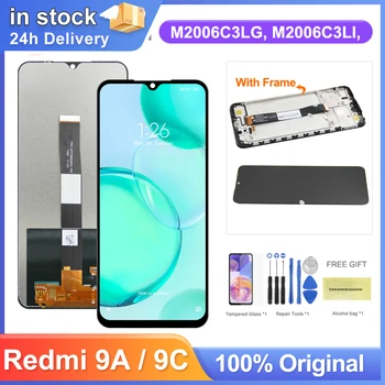 Skærmen til Xiaomi Redmi 9A M2006C3LG LCD-Skærm Touch screen Digitizer Assembly med Ramme for Redmi 9C M2006C3MG Udskiftning