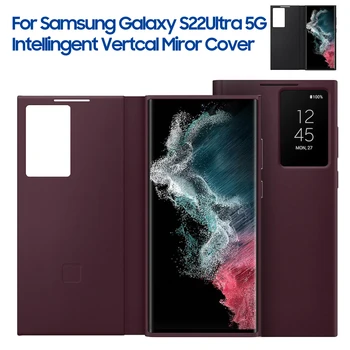 Smart Clear View Cover Til Samsung Galaxy S22 Ultra 5G S22Ultra 5G Intelligent Flip Cover Telefon Beskyttende Sag