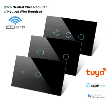 Smart Home Tuya Smart Switch WiFi Wall Panel Touch Skifte Netværk Auto Light Switch Circuit Breaker Arbejde Med Alexa/Google Startside