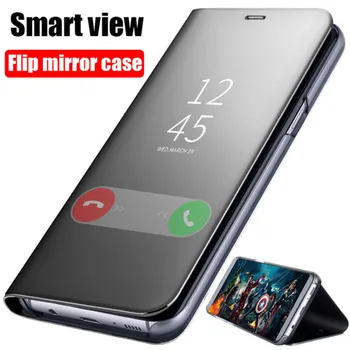 Smart Spejl Flip taske til Samsung Note 20 Ultra 8 9 10 Lite Plus Beskyttende Cover til Galaxy A6 A7 A8 A9 Plus J4 J6 J8 2018 Cap