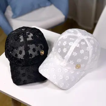 Sommeren Baseball Cap for Kvinder Mand Hvide Blomster Sunhats Udendørs Mode Luksus Designer Chapeu Snapback Kpop Visirer Strand Hat