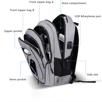 Stor kapacitet rygsæk mænds laptop backpack Oxford vandtæt business junior high school-rygsæk Unge college boy studerende