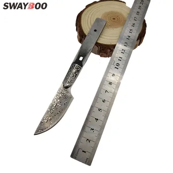 Swayboo Damaskus Stål 67 Lag VB67A Te Nålen Lige Kniv Bille Blade halvfabrikata Diy selvforsvar Overlevelse Kniv