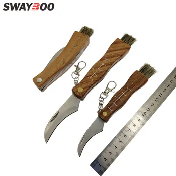Swayboo Mini Bærbare Palisander Håndtere Indsamling af Svampe Kniv Camping Knive med Brush Multi-funktion Folde Kniv Værktøj