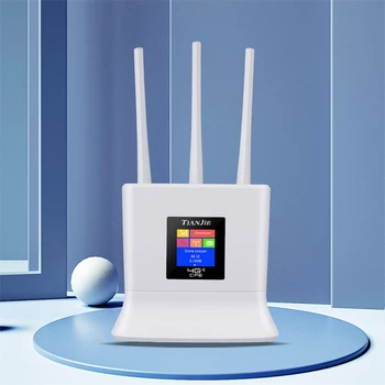 TIANJIE Trådløse Router LTE CPE 4G-Modem SIM-Kort Låst op Hotspot CAT4 Routere med Display Aftagelig Antenne for IP-Kamera