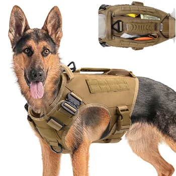 Taktisk Molle Dog Sele for Stor Hund Vest Side med Tasker Etuier til Militær Tjeneste, Dog Arbejder Uddannelse
