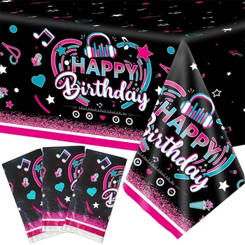 Tik Musik Fødselsdag Tok Party Dekorationer Børn Engangsservice Dug Baby Brusebad Forsyninger Papir Plader, Kopper Balloner