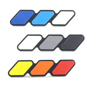Tri-color 3 Gitter Badge Emblem For Toyota Highlande Ændret Dekorative bånd Af luftindtag Grille Bil Klistermærker