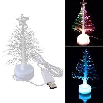 Træet Lys Jul Optisk Fiber Lys Lampe Led Nat Skiftende Lysende Xmas Tree Table Indretning Kunstige Usb-Fibre Desktop