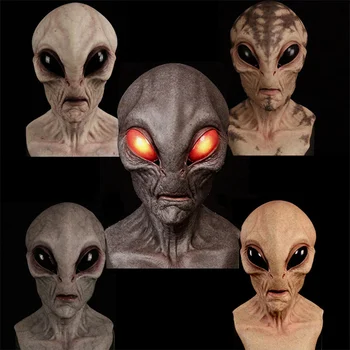 UFO Fremmede Kraniet Fuld Mask Cosplay Latex Masker Hjelm Cosplay Parti Halloween Kostume, Rekvisitter Nye 2023