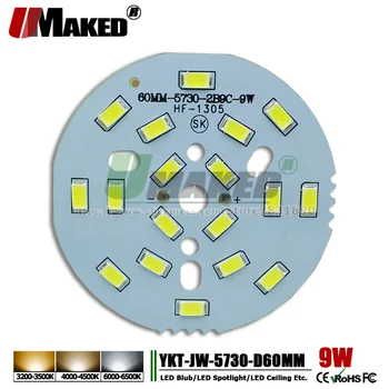 UMAKED 9W 60mm LED PCB SMD 5730 Led-Lys Installeret Aluminium Lampe plade Varm/Naturlig/Hvid Farve til Pære Ceilig lys DIY