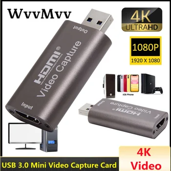 USB 3.0-4K-60Hz-Video Capture-Kort, HDMI-kompatibel Video Grabber Optage Box til PS4 Spil, DVD-Videokamera Kamera-Optagelse Live