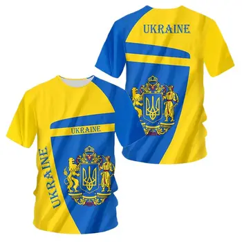 Ukraine Mænd er T-Shirts ukrainske Flag Shirt 3D Printet O-Hals Overdimensionerede Korte Ærmer, Jersey Mode Mænds Tøj, Streetwear