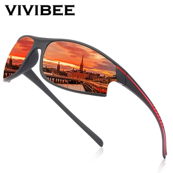 VIVIBEE Spejl Red Polariseret Sports Solbriller Cykling Mænd Beskyttelsesbriller UV400 Klatring Kvinder Udendørs Elasticitet Sol Briller