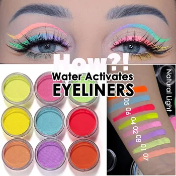 Vand Aktiveret Cream Eyeliner UV-Lys Neon Pasteller Eyeliner Pastel-Sort-Lys UV Reaktiv Glød i Mørke Pigmenter Eyeliner