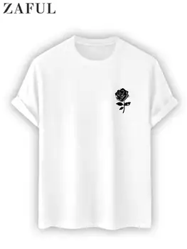 ZAFUL Bomuld T-shirts til Mænd Kort Ærme Steg Grafiske Tees Afslappet Sommer T-shirt Unisex Afgørende Toppe Z4955001