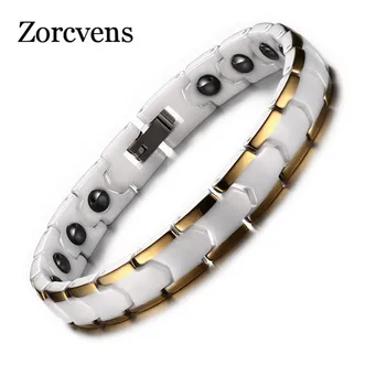 ZORCVENS Forhold Armbånd til Kvinder Keramiske Medicinsk Alert Armbånd med Magnet Sund Hånd Kæde
