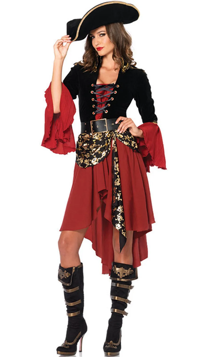 Cosplay Film&tv Kvindelige Pirater Kaptajn Kostume Halloween-rollespil, der Passer Medoeval Gotiske Fancy Kvinde, er Kjole Halloween, Karneval - 1