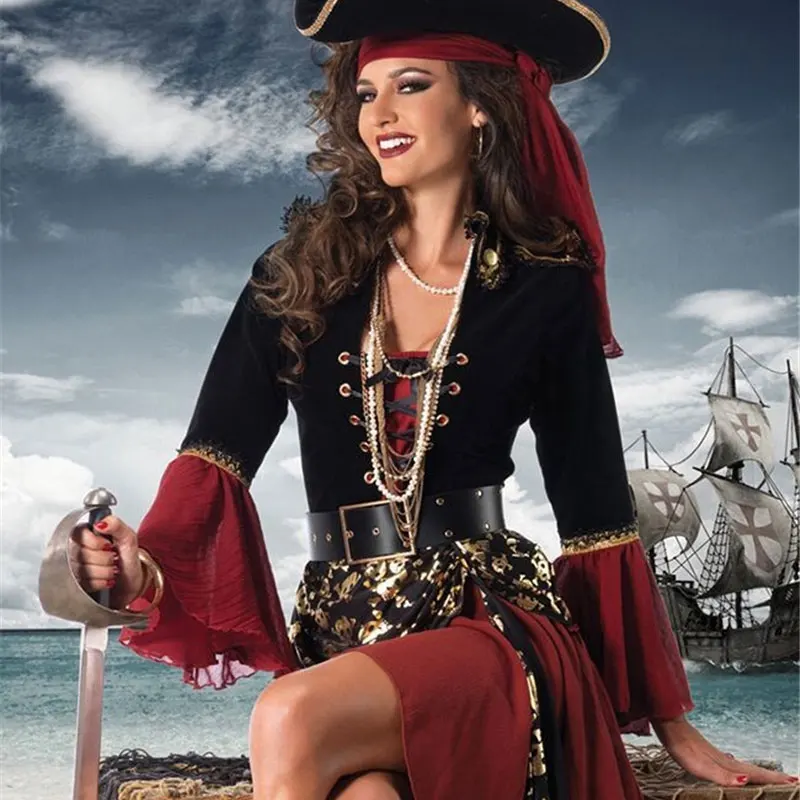 Cosplay Film&tv Kvindelige Pirater Kaptajn Kostume Halloween-rollespil, der Passer Medoeval Gotiske Fancy Kvinde, er Kjole Halloween, Karneval - 2