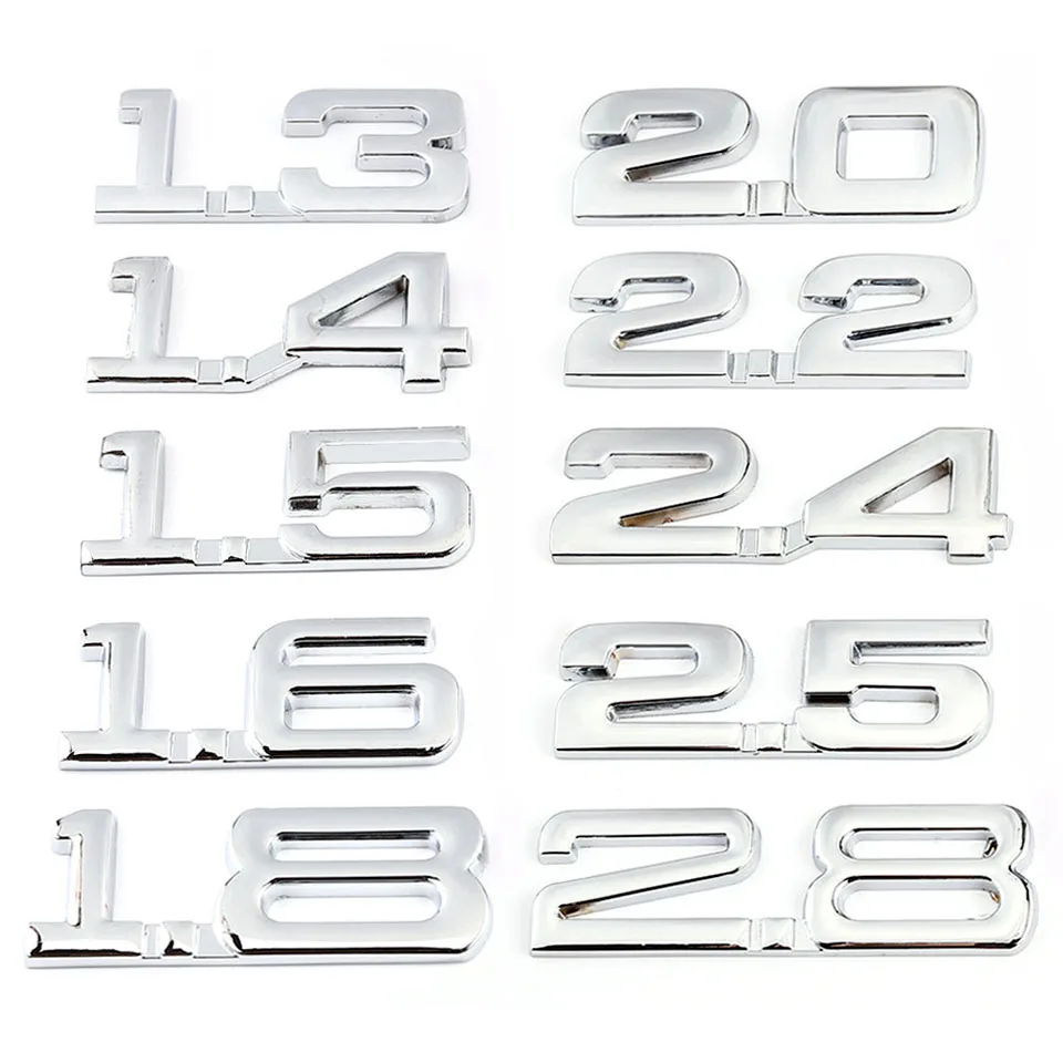 Bil 3D Metal 1.6 1.8 T T 2.2 T 2,5 T 3.0 T-Logo Klistermærke Logo Badge Decals Auto Hale Klistermærke til BMW, Mercedes, Ford, Audi, Toyota Honda - 0
