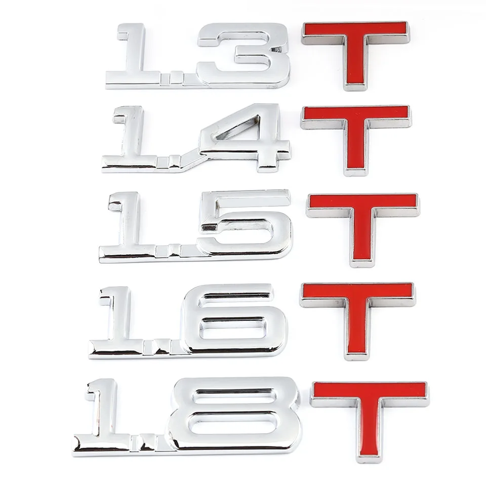 Bil 3D Metal 1.6 1.8 T T 2.2 T 2,5 T 3.0 T-Logo Klistermærke Logo Badge Decals Auto Hale Klistermærke til BMW, Mercedes, Ford, Audi, Toyota Honda - 1