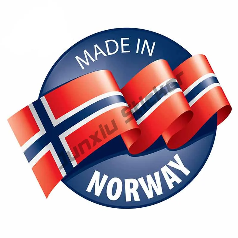 Norge Flag Vinyl Decal norske rigsvåben Mærkat Dekoration til Bil Vindue Kofanger Premium Kvalitet Tilbehør til Bilen KK13cm - 1
